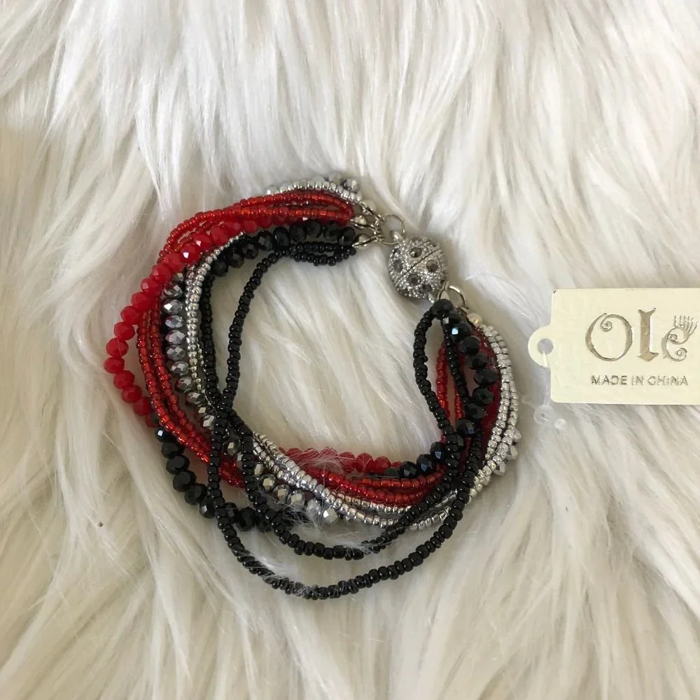 ole 9 strand crystal beads bracelet set